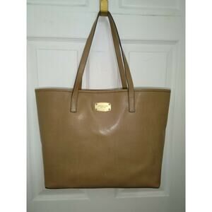 Michael Kors Brown Leather Double Hanlde Tote Shoulder Bag